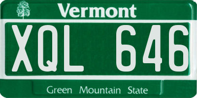 VT license plate XQL646