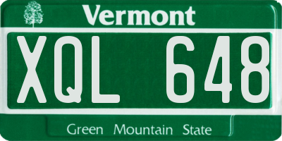 VT license plate XQL648
