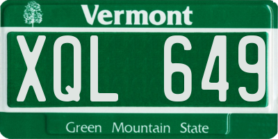 VT license plate XQL649