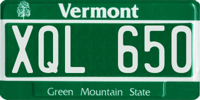 VT license plate XQL650
