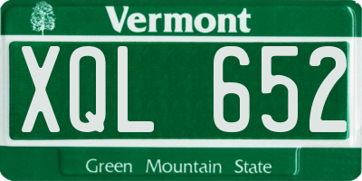 VT license plate XQL652