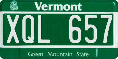VT license plate XQL657