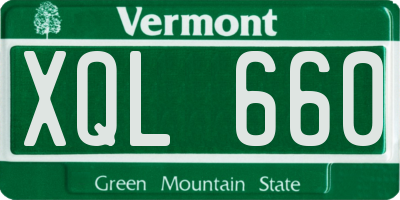 VT license plate XQL660