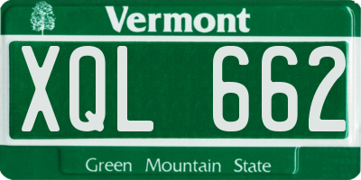 VT license plate XQL662