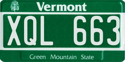 VT license plate XQL663
