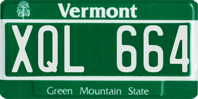 VT license plate XQL664