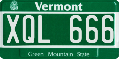 VT license plate XQL666