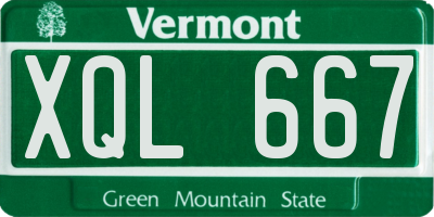 VT license plate XQL667
