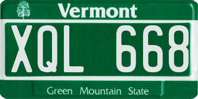 VT license plate XQL668