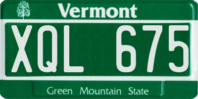 VT license plate XQL675