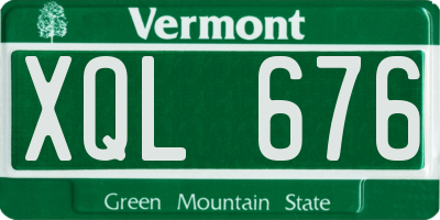 VT license plate XQL676