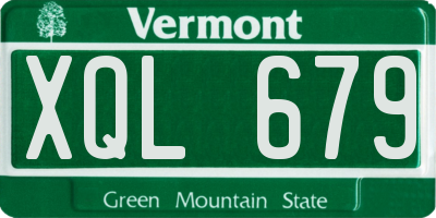 VT license plate XQL679