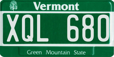 VT license plate XQL680