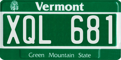 VT license plate XQL681