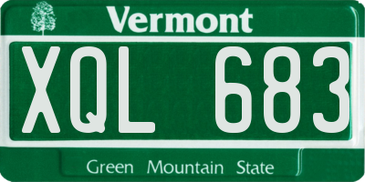 VT license plate XQL683