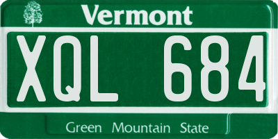 VT license plate XQL684
