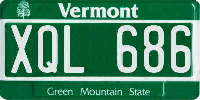 VT license plate XQL686