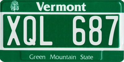 VT license plate XQL687