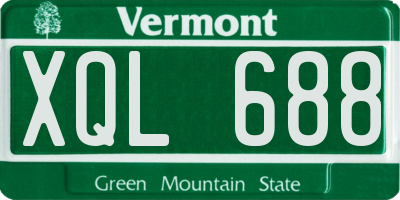 VT license plate XQL688