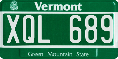 VT license plate XQL689
