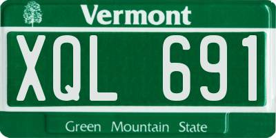 VT license plate XQL691
