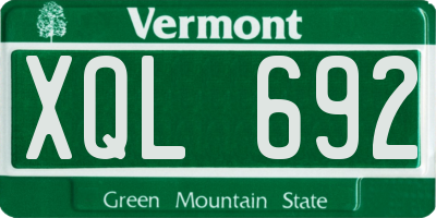 VT license plate XQL692