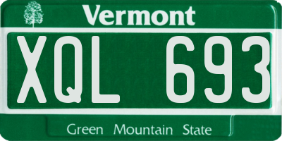 VT license plate XQL693