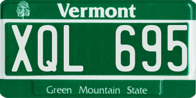 VT license plate XQL695