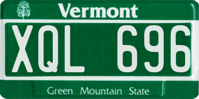VT license plate XQL696