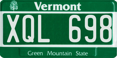 VT license plate XQL698