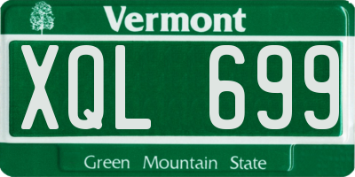 VT license plate XQL699