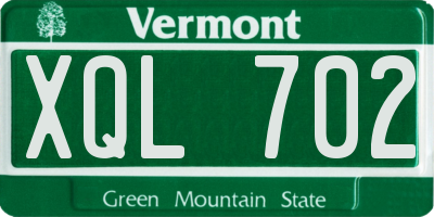 VT license plate XQL702