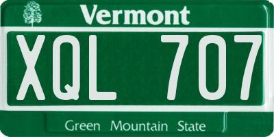 VT license plate XQL707