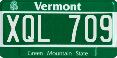 VT license plate XQL709