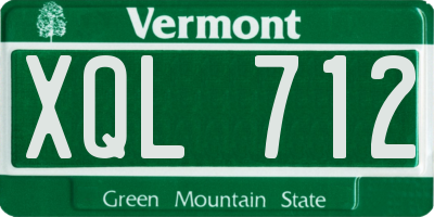VT license plate XQL712