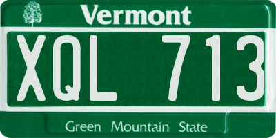 VT license plate XQL713