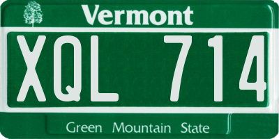 VT license plate XQL714