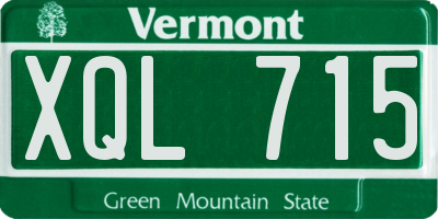 VT license plate XQL715