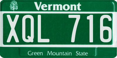 VT license plate XQL716