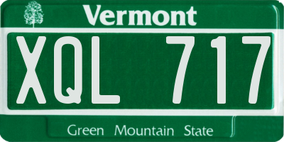 VT license plate XQL717