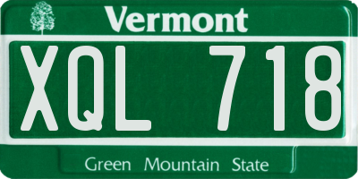 VT license plate XQL718