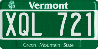 VT license plate XQL721