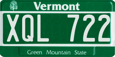 VT license plate XQL722