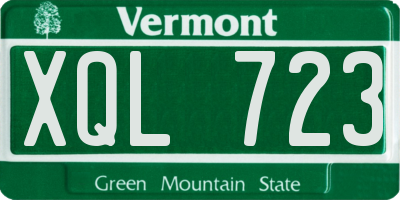 VT license plate XQL723