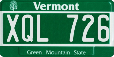 VT license plate XQL726