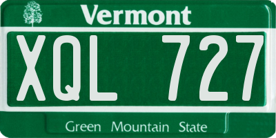 VT license plate XQL727