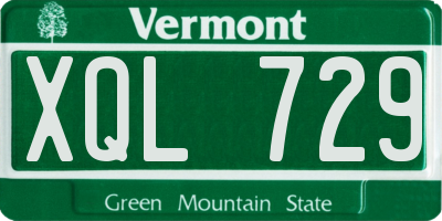 VT license plate XQL729