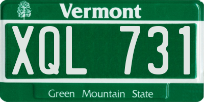 VT license plate XQL731