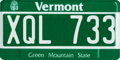 VT license plate XQL733