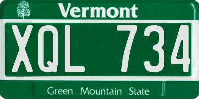 VT license plate XQL734